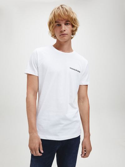 Calvin Klein Ruhák HU177710 | Calvin Klein Slim Organic Cotton Férfi Póló Világos Fehér
